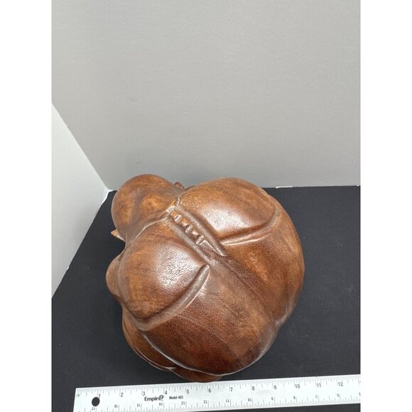 Hand-Carved Smooth Wooden Weeping Crying Buddah 8” Solid Yogi Sculpture Sorrowfu - Picture 9 of 11
